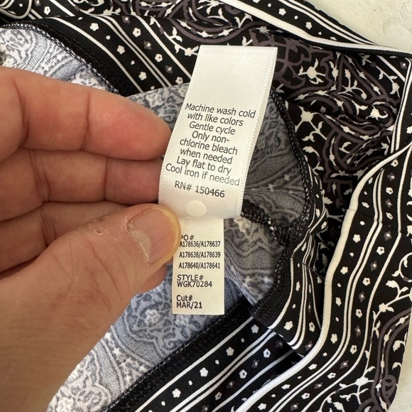 Magnolia Grace Black/Gray Geometric Sleeveless Midi Dress Small Embroidered Trim - Picture 13 of 14